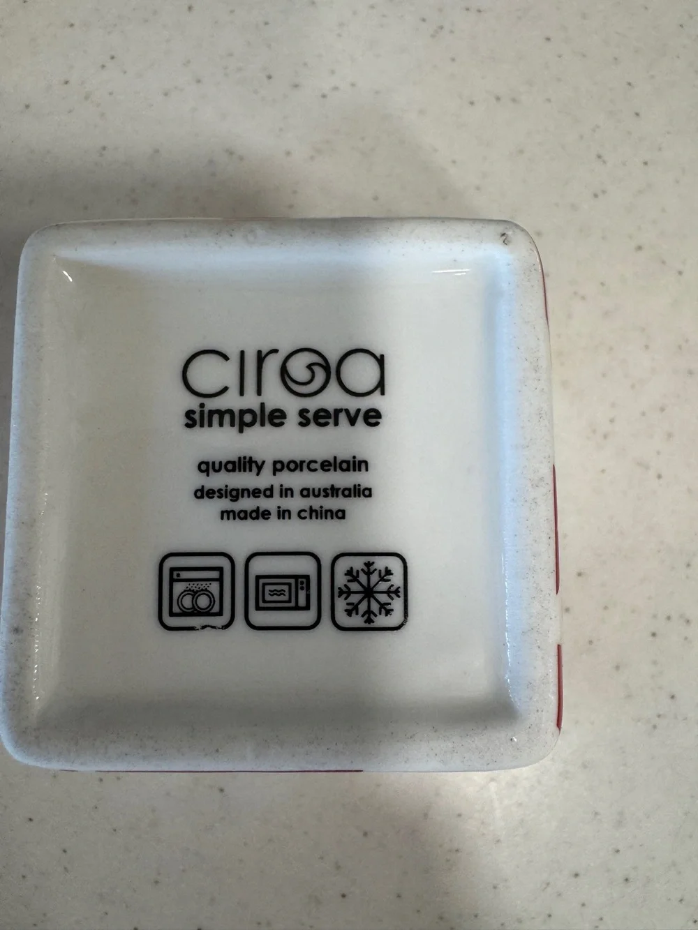 Ciroa Simple Serve 4” Red & White Scroll Design Porcelain Bowls- Set of 4